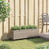 vidaXL Jardinera con ruedas y 3 maceteros rat&aacute;n PE gris 107x32x38 cm