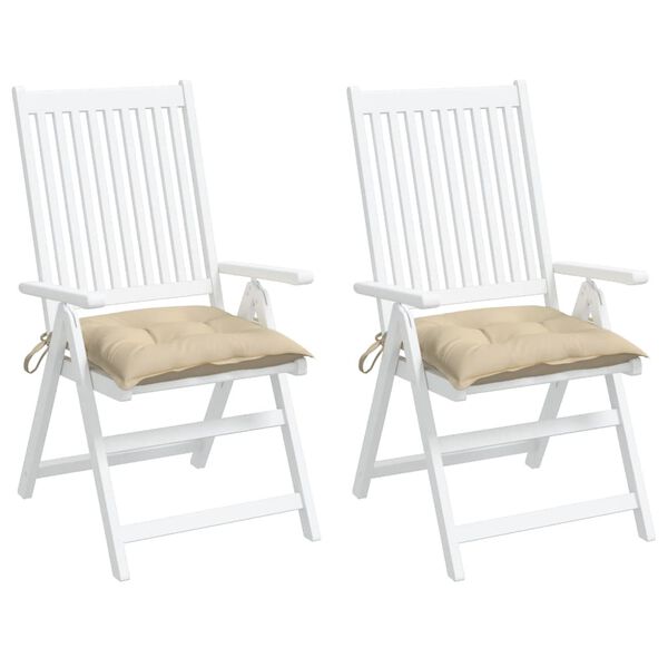vidaXL Cojines de silla de jard&iacute;n 2 uds tela Oxford beige 40x40x7 cm