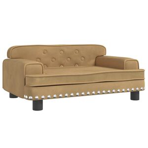 vidaXL Cama para perros de terciopelo marr&oacute;n 70x45x30 cm