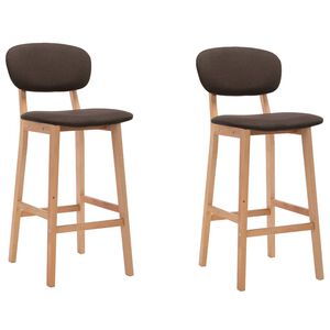 vidaXL Taburetes de cocina 2 unidades tela marr&oacute;n