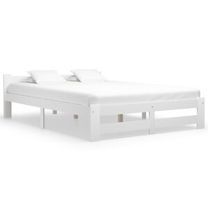 vidaXL Estructura de cama sin colch&oacute;n madera de pino blanco 120x200 cm