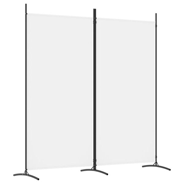 vidaXL Biombo divisor de 2 paneles de tela blanco 175x180 cm