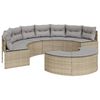 vidaXL Sof&aacute; de jard&iacute;n semicircular 2 piezas rat&aacute;n sint&eacute;tico beige