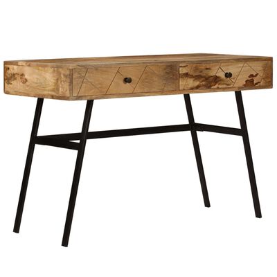 vidaXL Mesa de escritorio con cajones madera mango maciza 110x50x76 cm