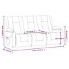vidaXL Sillón de masaje reclinable 3 plazas con portavasos tela crema