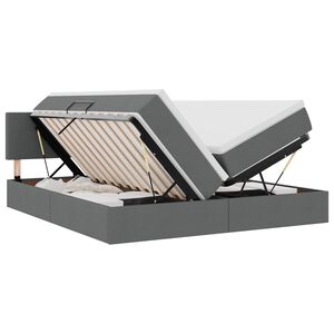 vidaXL Cama con almacenamiento con colch&oacute;n Gris oscuro 180 x 200 cm