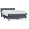vidaXL Cama box spring con colch&oacute;n terciopelo gris oscuro 140x220 cm