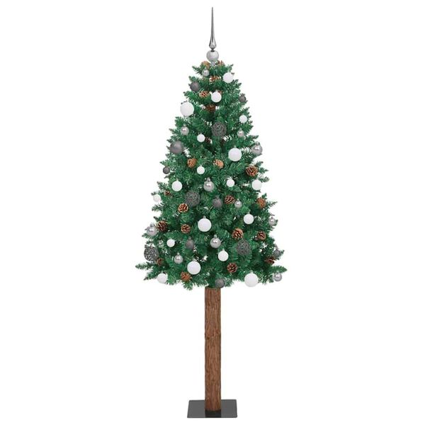 vidaXL &Aacute;rbol de Navidad Delgado con 300 LED con soporte Verde 210 cm