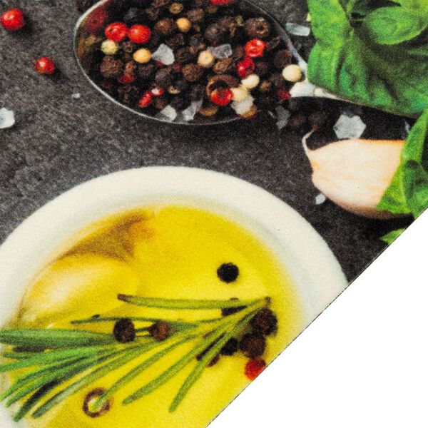 vidaXL Alfombra de cocina lavable terciopelo dibujo especias 60x300 cm