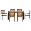 vidaXL Conjunto de Comedor de Jard&iacute;n 7 pcs Negro y Marr&oacute;n