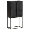vidaXL Aparador de madera maciza de acacia y mango negro 60x30x120 cm