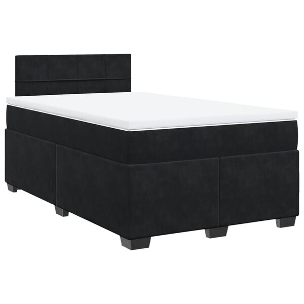 vidaXL Cama box spring con colch&oacute;n terciopelo negro 120x190 cm