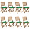 vidaXL Sillas plegables 8 uds madera maciza acacia y cojines