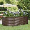 vidaXL Jardinera arriate acero galvanizado marrón 212x140x68cm