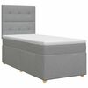 vidaXL Cama box spring con colch&oacute;n Gris Claro Individual Tela