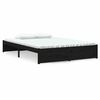 vidaXL Estructura de cama sin colch&oacute;n madera maciza negro 140x190 cm