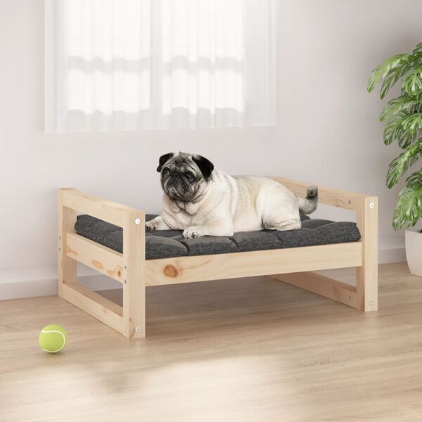 vidaXL Cama para perros madera maciza de pino 65,5x50,5x28 cm
