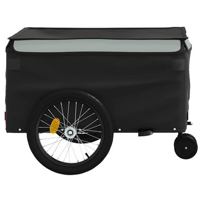 vidaXL Remolque para bicicleta hierro negro y gris 45 kg
