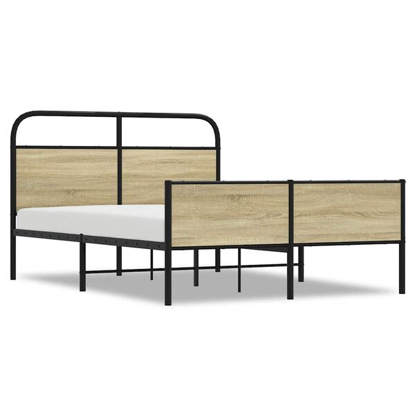 vidaXL Estructura de cama sin colch&oacute;n 120x190 cm madera roble Sonoma