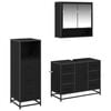 vidaXL Juego de muebles de ba&ntilde;o 3 uds. Roble Negro 80 x 33 x 60 cm