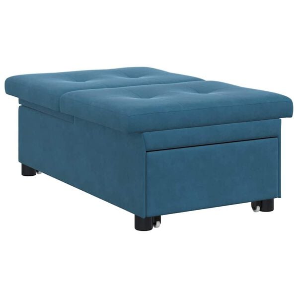 vidaXL Sof&aacute; cama Azul 194 x 67 x 82 cm Terciopelo