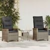 vidaXL Silla de jard&iacute;n reclinable Gris y Gris Oscuro rat&aacute;n sint&eacute;tico