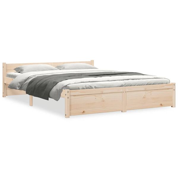 vidaXL Estructura de cama sin colchón madera maciza 140x190 cm