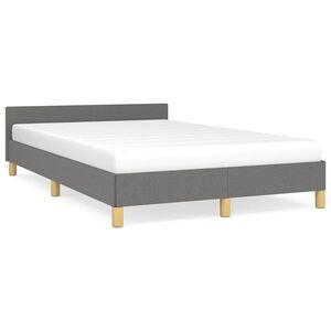 vidaXL Estructura de cama sin colch&oacute;n tela gris oscuro 120x200 cm