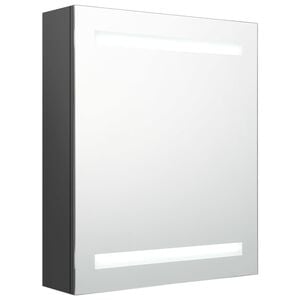 vidaXL Armario de ba&ntilde;o con espejo y LED gris 50x14x60 cm