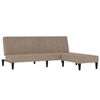 vidaXL Sof&aacute; cama 2 plazas con taburete tejido microfibra taup&eacute;
