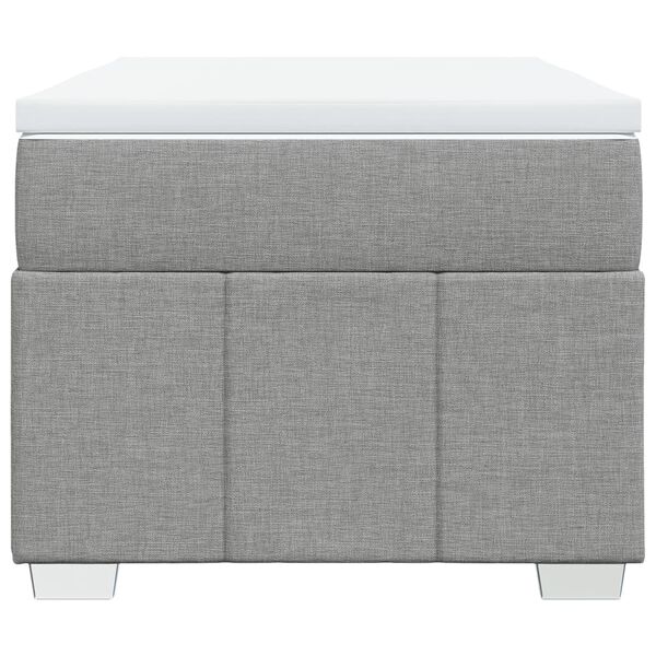 vidaXL Cama box spring con colch&oacute;n tela gris claro 80x200 cm