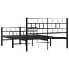 vidaXL Estructura cama sin colch&oacute;n con estribo metal negro 120x200 cm