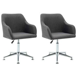 vidaXL Sillas de comedor giratorias 2 unidades tela gris oscuro