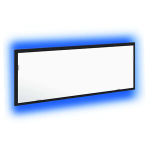 vidaXL Espejo de ba&ntilde;o LED Roble Negro 100 x 8,5 x 37 cm Cristal