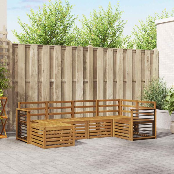 vidaXL Juegos de sof&aacute;s 6 pcs Natural Madera de Acacia S&oacute;lida