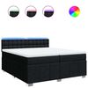 vidaXL Cama box spring con colch&oacute;n tela negro 200x200 cm