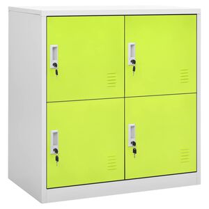 vidaXL Armario taquilla de acero gris claro y verde 90x45x92,5 cm