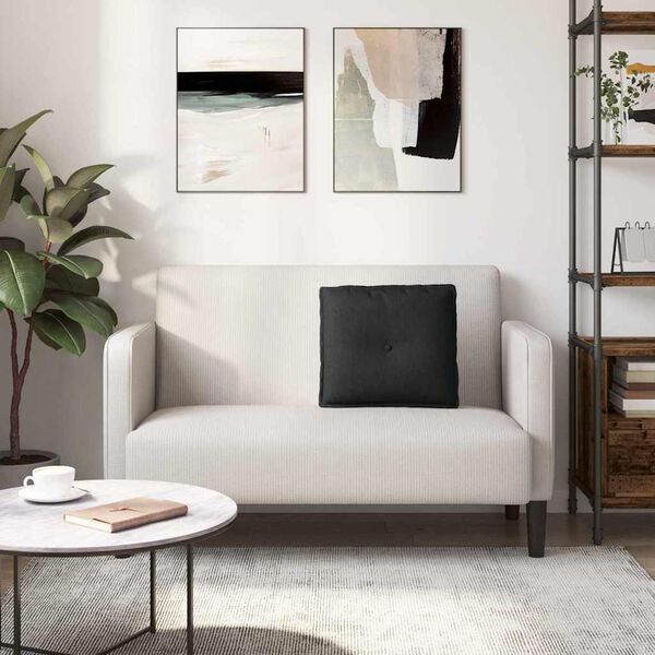 vidaXL Coj&iacute;n de Espalda Negro 50 x 19 x 45 cm tela