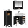 vidaXL Juego de muebles de ba&ntilde;o 3 pcs Roble Negro Madera de ingenier&iacute;a