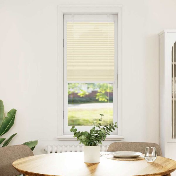 vidaXL Estor Plisado crema 50x100 cm Tela Ancho 49,4 cm Poli&eacute;ster