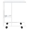 vidaXL Mesa auxiliar con ruedas madera ingenier&iacute;a blanco 55x36x63,5 cm