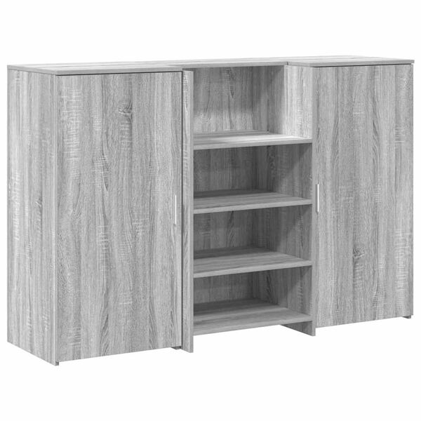 vidaXL Mostrador de recepci&oacute;n sonoma gris 155x50x103,5 cm