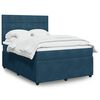 vidaXL Cama box spring con colch&oacute;n terciopelo azul oscuro 160x200 cm