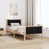 vidaXL Estructura de cama Negro 90 x 200 cm Madera de pino macizo
