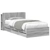 vidaXL Estructura de cama con almacenamiento Sonoma gris 75 x 190 cm