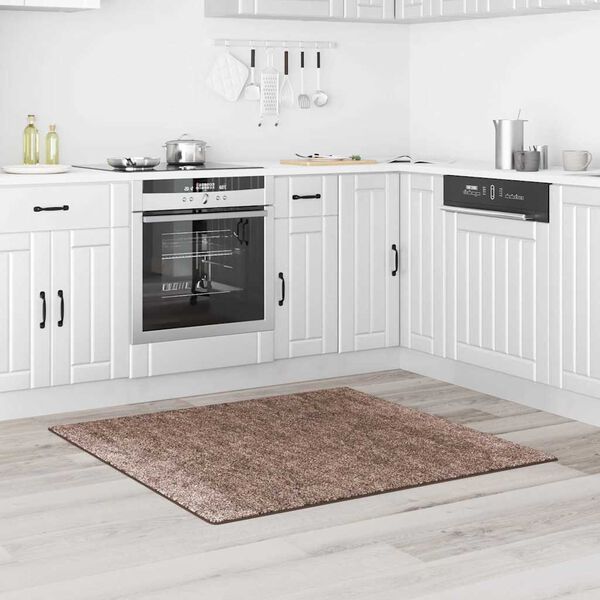 vidaXL Alfombra Shaggy Antideslizante Marr&oacute;n 120 x 120 cm PP