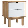 vidaXL Mesita de noche OTTA madera de pino marr&oacute;n y blanco 45x39x57 cm