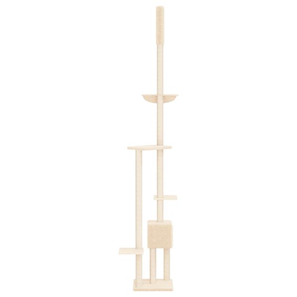 vidaXL &Aacute;rbol rascador para gatos de suelo a techo crema 258,5-284,5 cm