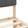 vidaXL Estructura de Cama con Cabecera Tapizada Gris oscuro