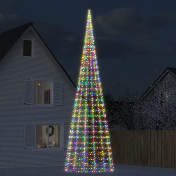 vidaXL &Aacute;rbol de Navidad en asta de bandera 3000 LED colores 800 cm